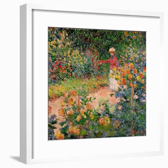 Garden at Giverny, 1895-Claude Monet-Framed Giclee Print