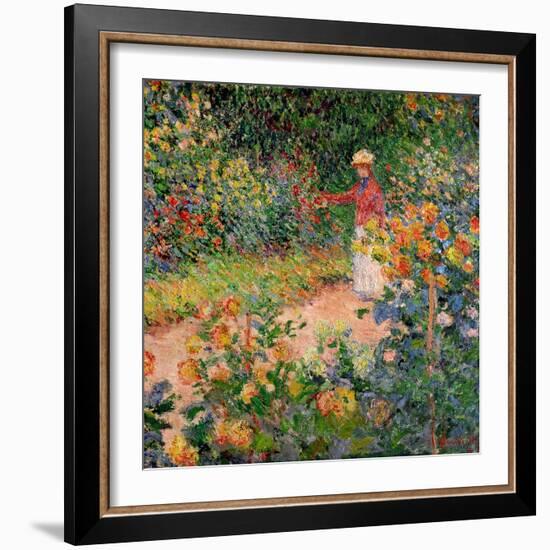 Garden at Giverny, 1895-Claude Monet-Framed Giclee Print