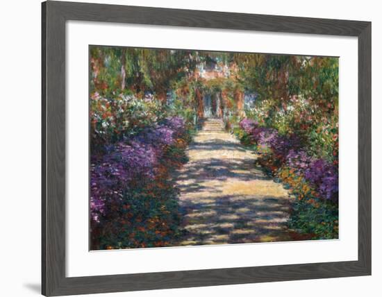 Garden at Giverny-Claude Monet-Framed Art Print