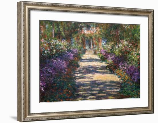 Garden at Giverny-Claude Monet-Framed Art Print