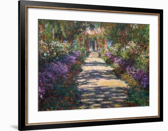 Garden at Giverny-Claude Monet-Framed Art Print