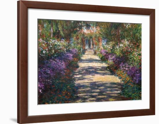 Garden at Giverny-Claude Monet-Framed Art Print