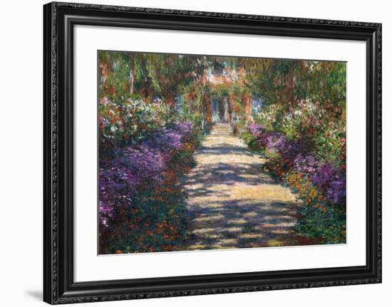 Garden at Giverny-Claude Monet-Framed Art Print