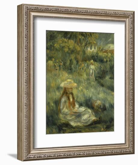 Garden at Mezy: Mlle. Manet-Pierre-Auguste Renoir-Framed Giclee Print