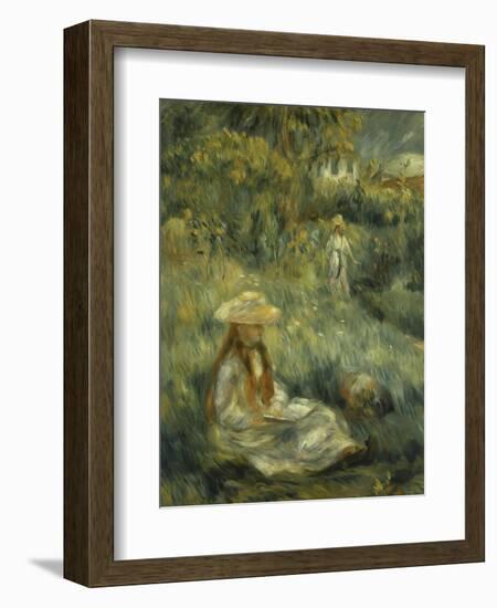 Garden at Mezy: Mlle. Manet-Pierre-Auguste Renoir-Framed Giclee Print