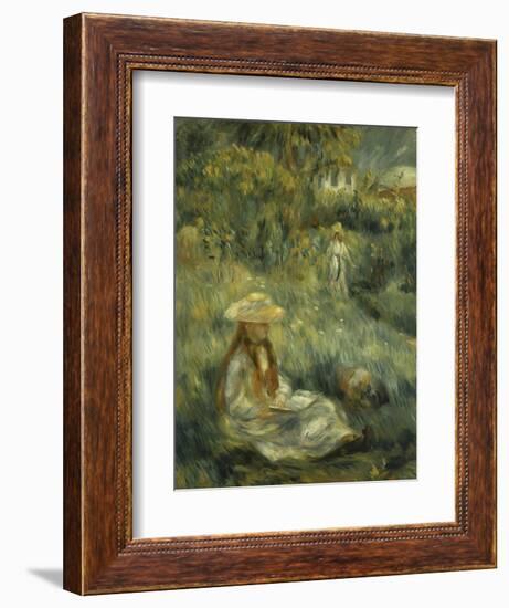 Garden at Mezy: Mlle. Manet-Pierre-Auguste Renoir-Framed Giclee Print