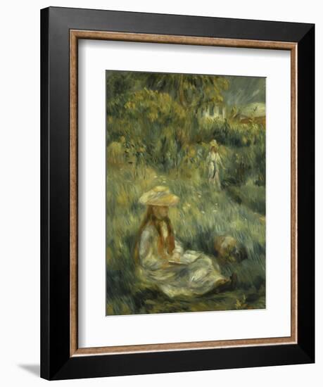 Garden at Mezy: Mlle. Manet-Pierre-Auguste Renoir-Framed Giclee Print