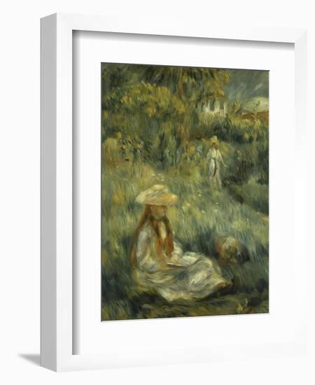 Garden at Mezy: Mlle. Manet-Pierre-Auguste Renoir-Framed Giclee Print