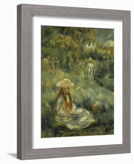 Garden at Mezy: Mlle. Manet-Pierre-Auguste Renoir-Framed Giclee Print