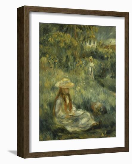 Garden at Mezy: Mlle. Manet-Pierre-Auguste Renoir-Framed Giclee Print