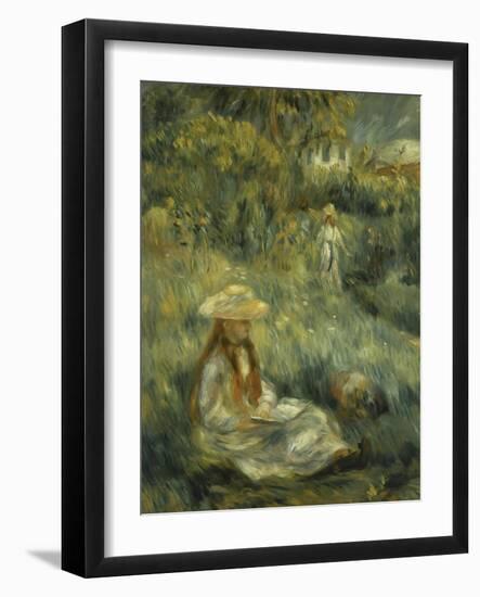 Garden at Mezy: Mlle. Manet-Pierre-Auguste Renoir-Framed Giclee Print