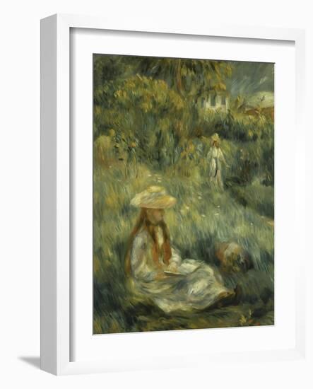 Garden at Mezy: Mlle. Manet-Pierre-Auguste Renoir-Framed Giclee Print