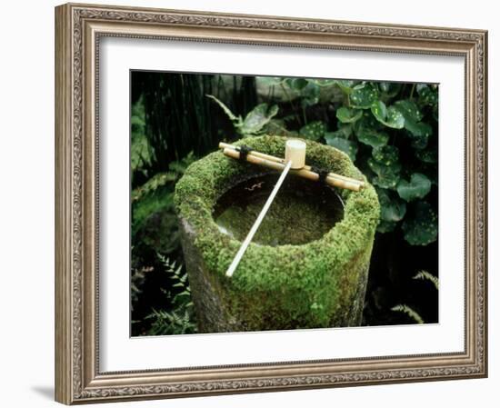 Garden Basin Covered with Moss, Japan-null-Framed Photographic Print