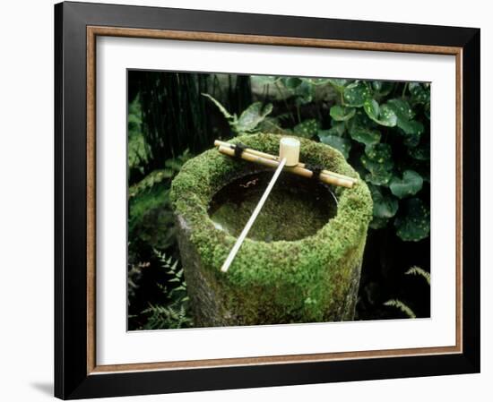 Garden Basin Covered with Moss, Japan-null-Framed Photographic Print