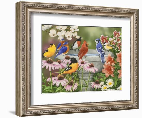Garden Birdbath-William Vanderdasson-Framed Giclee Print