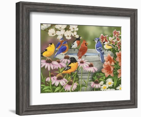 Garden Birdbath-William Vanderdasson-Framed Giclee Print