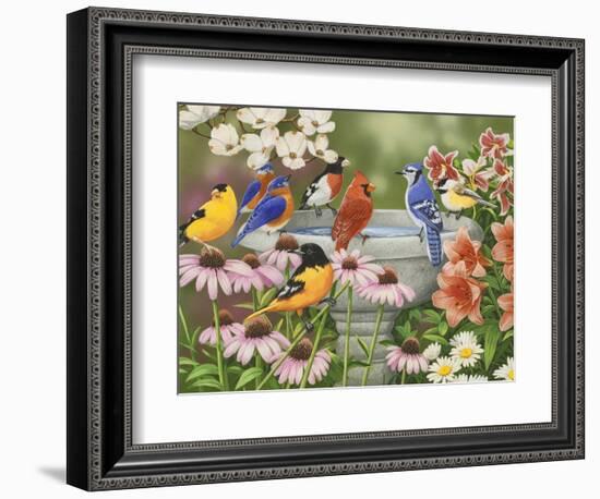 Garden Birdbath-William Vanderdasson-Framed Giclee Print