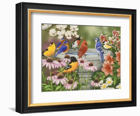 Garden Birdbath-William Vanderdasson-Framed Giclee Print