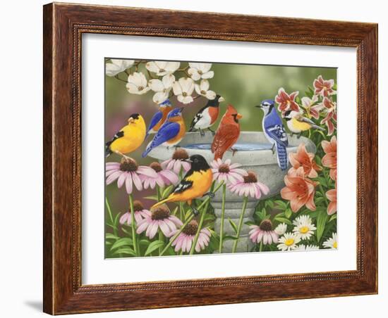 Garden Birdbath-William Vanderdasson-Framed Giclee Print