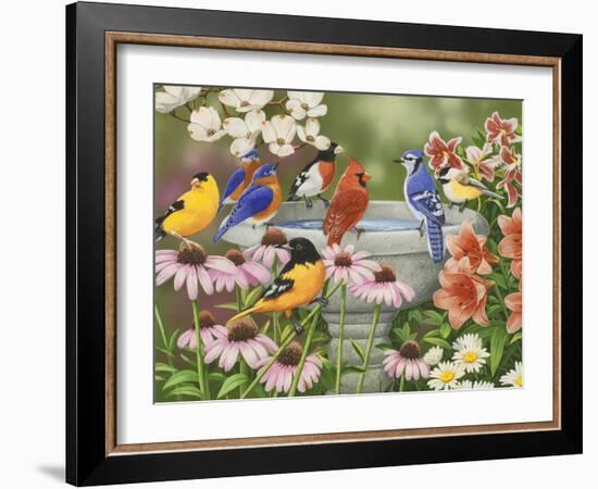 Garden Birdbath-William Vanderdasson-Framed Giclee Print