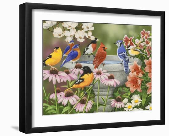 Garden Birdbath-William Vanderdasson-Framed Giclee Print