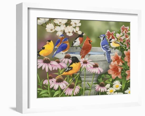 Garden Birdbath-William Vanderdasson-Framed Giclee Print