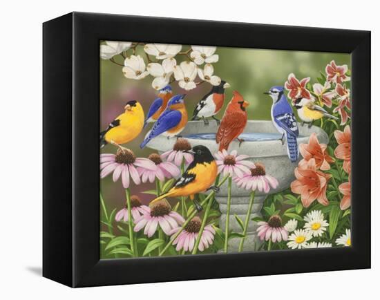 Garden Birdbath-William Vanderdasson-Framed Premier Image Canvas