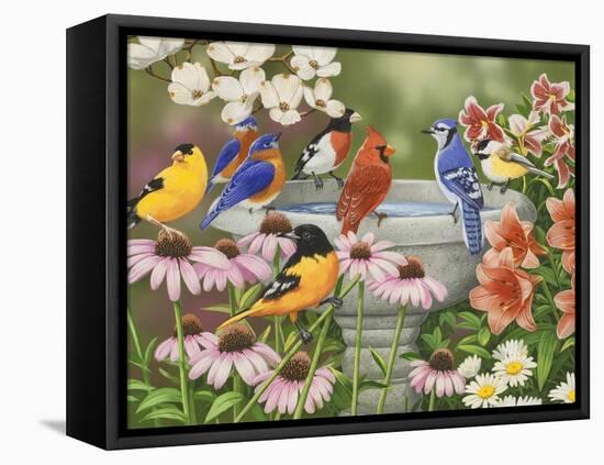 Garden Birdbath-William Vanderdasson-Framed Premier Image Canvas