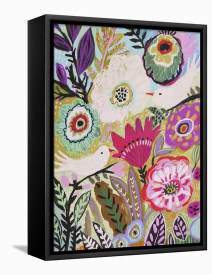 Garden Birds I-Karen Fields-Framed Stretched Canvas