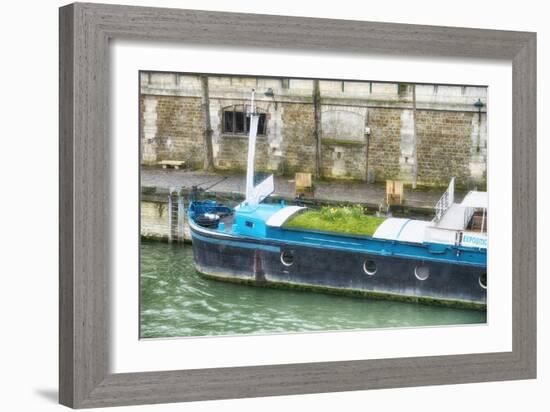 Garden Boat In The Seine River-Cora Niele-Framed Giclee Print