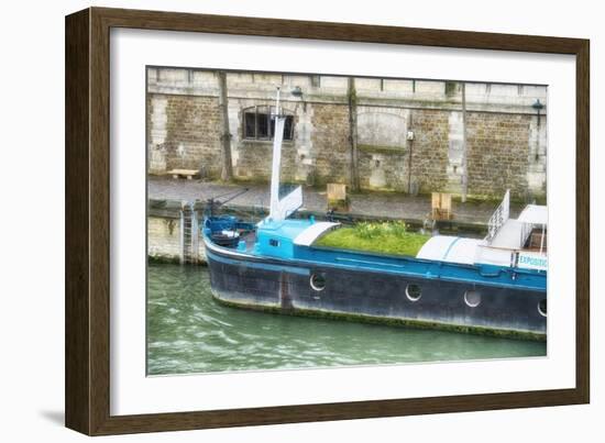 Garden Boat In The Seine River-Cora Niele-Framed Giclee Print