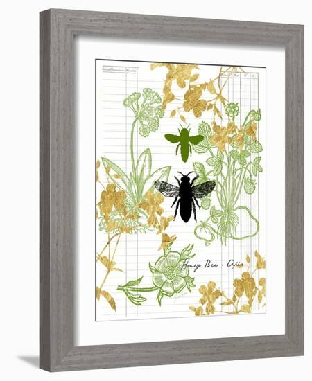 Garden Botanicals & Bees-Devon Ross-Framed Art Print