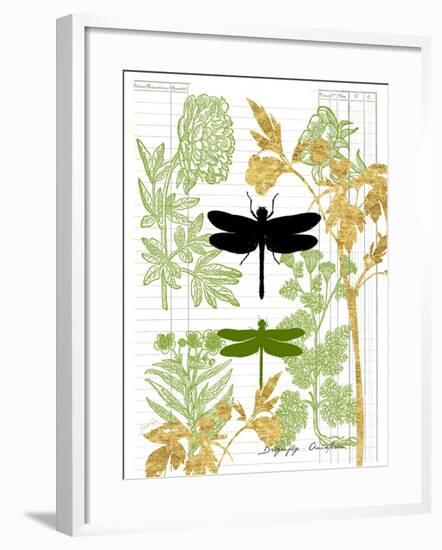 Garden Botanicals & Dragonflies-Devon Ross-Framed Art Print