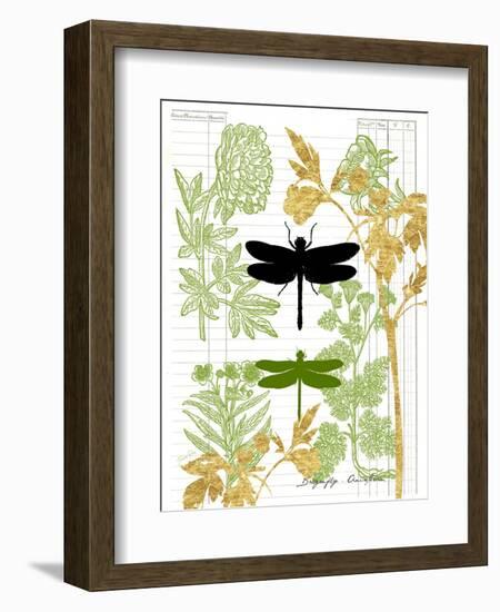 Garden Botanicals & Dragonflies-Devon Ross-Framed Art Print