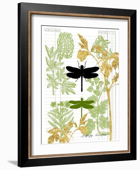 Garden Botanicals & Dragonflies-Devon Ross-Framed Art Print