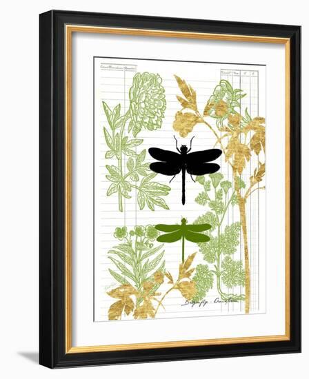 Garden Botanicals & Dragonflies-Devon Ross-Framed Art Print