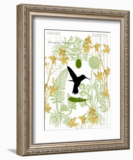 Garden Botanicals & Hummingbird-Devon Ross-Framed Art Print