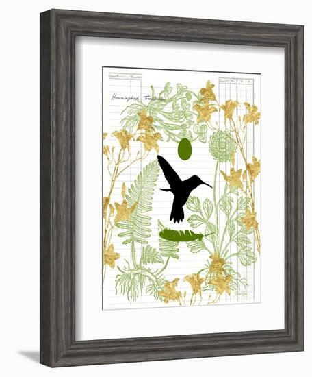 Garden Botanicals & Hummingbird-Devon Ross-Framed Art Print