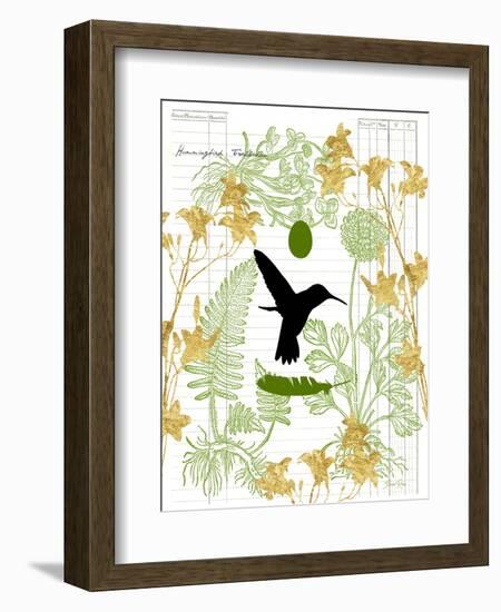 Garden Botanicals & Hummingbird-Devon Ross-Framed Art Print