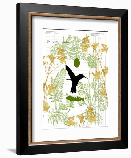 Garden Botanicals & Hummingbird-Devon Ross-Framed Art Print