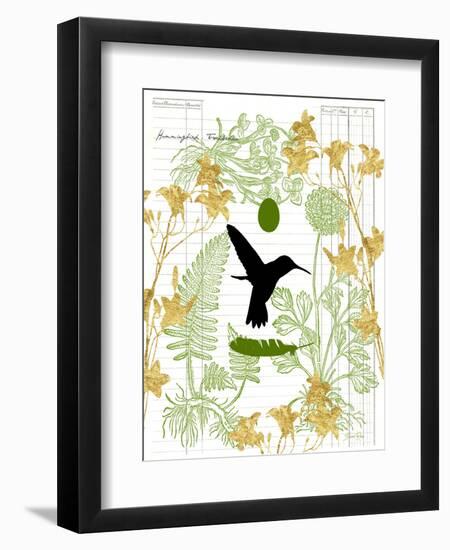 Garden Botanicals & Hummingbird-Devon Ross-Framed Art Print