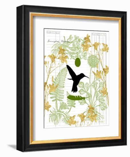 Garden Botanicals & Hummingbird-Devon Ross-Framed Art Print