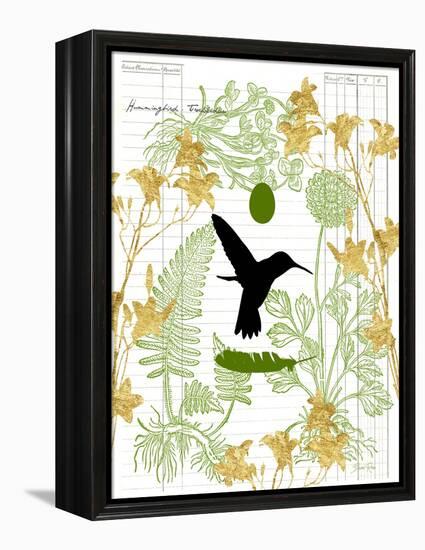 Garden Botanicals & Hummingbird-Devon Ross-Framed Stretched Canvas