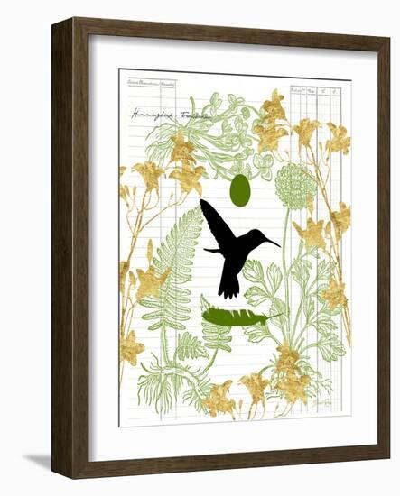 Garden Botanicals & Hummingbird-Devon Ross-Framed Art Print