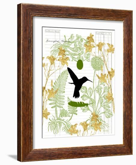 Garden Botanicals & Hummingbird-Devon Ross-Framed Art Print