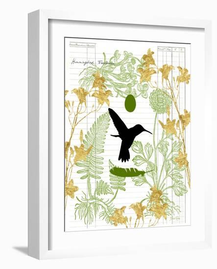 Garden Botanicals & Hummingbird-Devon Ross-Framed Art Print