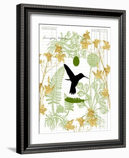 Garden Botanicals & Hummingbird-Devon Ross-Framed Art Print