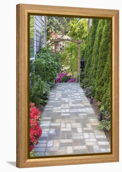 Garden Brick Paver Path with Arbor-jpldesigns-Framed Premier Image Canvas