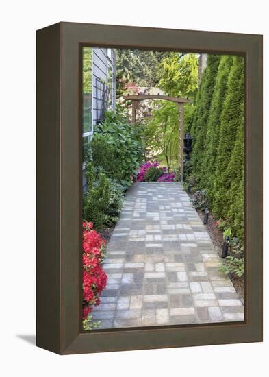 Garden Brick Paver Path with Arbor-jpldesigns-Framed Premier Image Canvas