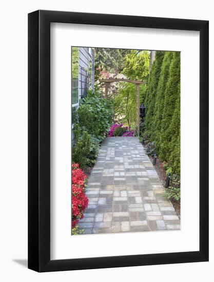 Garden Brick Paver Path with Arbor-jpldesigns-Framed Photographic Print